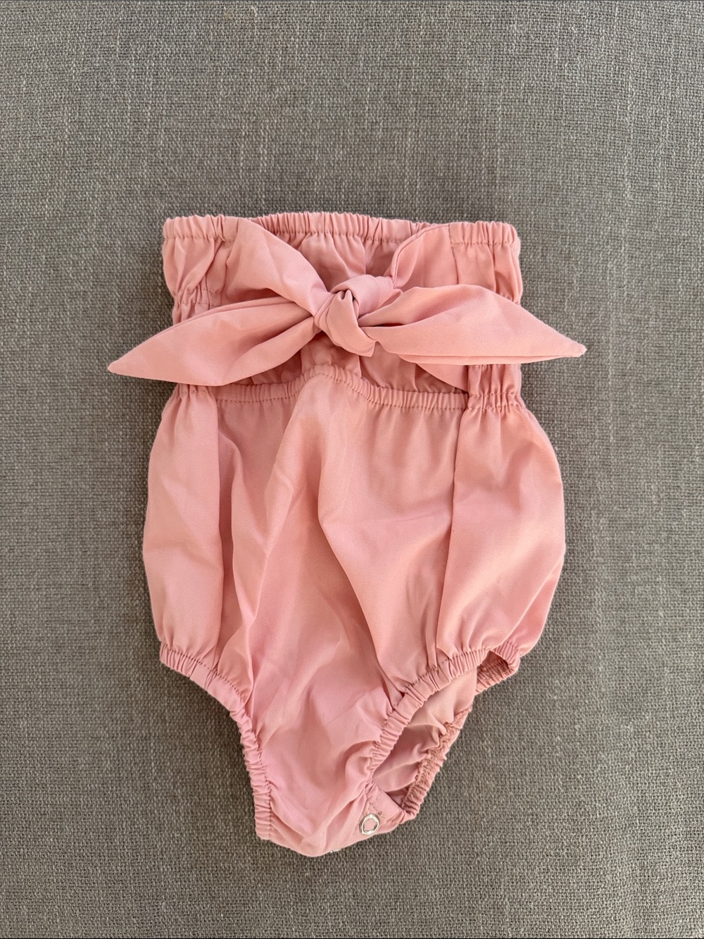 NWOT Baileys Blossoms Pink Baby Bubble Romper with Front Bow.
